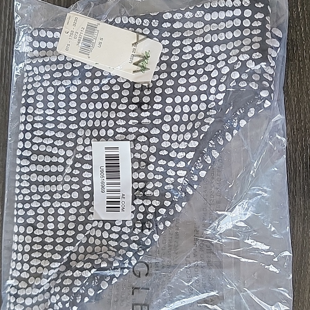 BOGO NWT Aerie Jacquard Bikini Bottom True Black Size Small - Picture 3 of 3